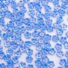 Miçanga Flor Acrílico Azul Transparente Irisado 5 Pétalas 6mm 300pçs 30g Passante