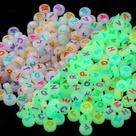 Miçanga Infantil Letras Neon Brilha No Escuro Aprox. 400pçs Miçanga Infantil Letras Neon Brilha No Escuro Aprox. 400pçs