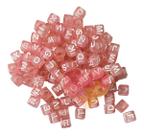 Miçanga Letra Quadrada Rosa 6mm Entremeio 50gr Aprox. 300pcs