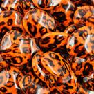 Miçanga Oval Laranja e Preto 22mm 10pçs Pastilha Arte 33g