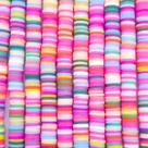 Miçanga Passante 3 Fios Disco Fimo Colorido 8mm 900pçs 72g