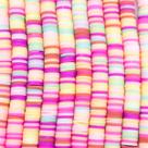 Miçanga Passante 5 Fios Disco Fimo Colorido 8mm 1500pçs 120g