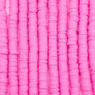 Miçanga Passante 5 Fios Disco Fimo Rosa 6mm 1500pçs 70g