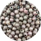 Miçanga Passante Bola Cinza Com Rosé 12mm Plástico 10pçs 12g Miçanga Passante Bola Cinza Com Rosé 12mm Plástico 10pçs 12g