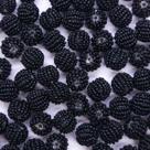 Miçanga Passante Bola de Miçanga Vidro Preto 14mm 30pçs 60g