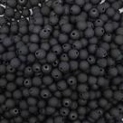 Miçanga Passante Bola Emborrachada Plástico Preta 8mm 50pçs 20g