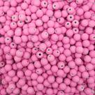 Miçanga Passante Bola Emborrachada Plástico Rosa 8mm 150pçs 60g