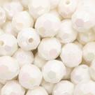 Miçanga Passante Bola Facetada Acrílico Branco Irisado17mm 10pçs 21g