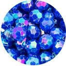Miçanga Passante Bola Facetada Azul Irisado 10mm 100pçs 60g