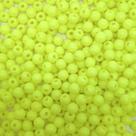 Miçanga Passante Bola Lisa Plástico Amarelo Neon 6mm 500pçs 75g