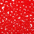 Miçanga Passante Bola Lisa Plástico Vermelho Transparente 6mm 500pçs 75g