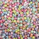 Miçanga Passante Bola Lisa Smile Diversos Plástico Colorido Claro 8mm 100pçs 40g