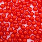 Miçanga Passante Bola Sextavada Acrílico Vermelho Miolo Branco 8mm 10pçs 5g