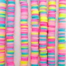Miçanga Passante Fio Disco Fimo Colorido Claro 6mm 300pçs 14g