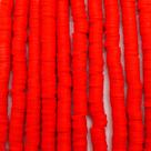 Miçanga Passante Fio Disco Fimo Vermelho 6mm 300pçs 14g