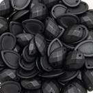 Miçanga Passante Gota Facetada Plástico Preto 13x17mm 100pçs 50g