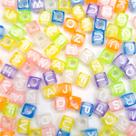 Miçanga Passante Letras Colorida 7mm 500pçs 75g Alfabeto Escolha o Modelo