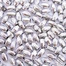 Miçanga Passante Oval Plástico Prata 6x9mm 300pçs 60g