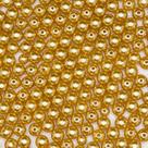 Miçanga Passante Pérola Abs Dourada 8mm 200pçs 80g