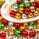 Miçangas de Natal acrílicas CYEENUT de 20 mm, 100 unidades opacas
