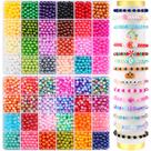 Miçangas de pérolas para fabricação de joias CZWZ 2400 unidades redondas de 6 mm (48 cores) Miçangas de pérolas para fabricação de joias CZWZ 2400 unidades redondas de 6 mm (48 cores)