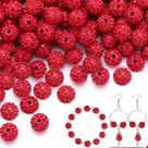 Miçangas de strass TINKRSTUFF 150 unidades de 10 mm Red Sparkle