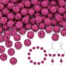 Miçangas de strass TINKRSTUFF Fuchsia 10 mm 200 peças para fabricação de joias Miçangas de strass TINKRSTUFF Fuchsia 10 mm 200 peças para fabricação de joias