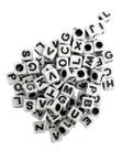 Miçangas Letra Dado Branco Letras Preta Dadinho Entremeio 320un Para Fazer Pulseira Colar Infantil Miçangas Letra Dado Branco Letras Preta Dadinho Entremeio 320un Para Fazer Pulseira Colar Infantil