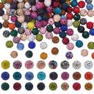 Miçangas PH PandaHall Strass 10 mm 15 cores, argila polimérica