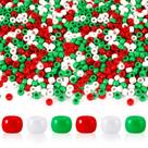 Miçangas Pony Beads UPINS - 2000 Unidades (Vermelho, Branco e Verde) - Kit Natal