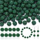 Miçangas TINKRSTUFF 10 mm, strass verde escuro, 200 unidades
