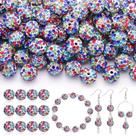 Miçangas TINKRSTUFF 120 unidades, 10 mm, strass, mistura branca