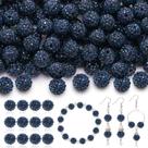 Miçangas TINKRSTUFF 120 unidades de 10 mm, azul, preto, strass