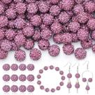 Miçangas TINKRSTUFF 200 peças de roxo claro de 1 cm de strass