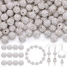 Miçangas TINKRSTUFF 200 peças de strass branco, 1 cm a granel Miçangas TINKRSTUFF 200 peças de strass branco, 1 cm a granel