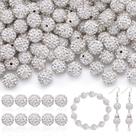 Miçangas TINKRSTUFF, 200 unidades, 10 cm, strass branco, faça você mesmo Miçangas TINKRSTUFF, 200 unidades, 10 cm, strass branco, faça você mesmo