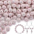 Miçangas TINKRSTUFF, 200 unidades de strass rosa e branco de 10 mm Miçangas TINKRSTUFF, 200 unidades de strass rosa e branco de 10 mm