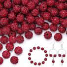 Miçangas TINKRSTUFF 200 unidades de strass vermelho escuro de 10 mm Miçangas TINKRSTUFF 200 unidades de strass vermelho escuro de 10 mm