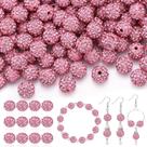 Miçangas TINKRSTUFF, strass rosa, 200 unidades, linha de 1 cm e 5 m