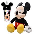 Mickey De Pelúcia 45cm Falas Em Português + Copo Com Orelhas