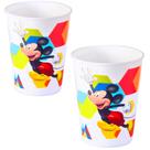 Mickey Kit 2 Copos 320ml lanche Infantil Passeio Escola