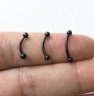 Microbell curvo em aço pvd preto - piercing Microbell curvo em aço pvd preto - piercing