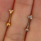 MICROBELL CURVO TITÂNIO COM ZIRCÔNIAS CRISTAL - 1,2mm