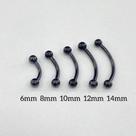 MICROBELL CURVO TITÂNIO PVD PRETO - Piercing de Titânio com Bolinhas Rosqueáveis