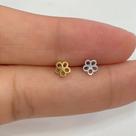 MICROBELL RETO AÇO FLORZINHA LISA - Piercing em Aço Cirúrgico