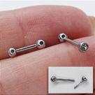 Microbell reto aço push pin cristal - 3mm - hipoalergênico