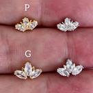 Microbell reto ouro 18k com zircônias cristal - tamanhos p e g Microbell reto ouro 18k com zircônias cristal - tamanhos p e g