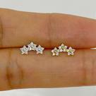 MICROBELL RETO PRATA 925 CASCATA FLORES - Piercing de Prata com Zircônias