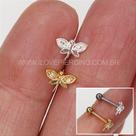 Microbell reto prata 925 libélula com zircônias cristal Microbell reto prata 925 libélula com zircônias cristal