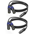 Microfone balanceado XLR fêmea para 2 XLR macho Patch Y Cable